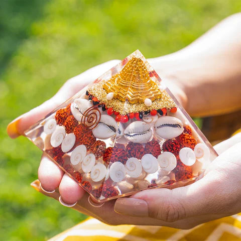 Laxmi Wealth Pyramid - Shree Yantra, Gomati Chakra, Rudraksha, Kodi