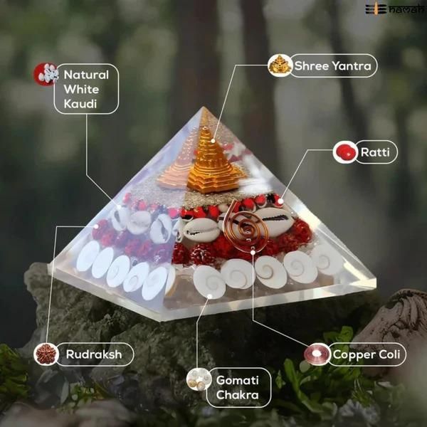 Laxmi Wealth Pyramid - Shree Yantra, Gomati Chakra, Rudraksha, Kodi